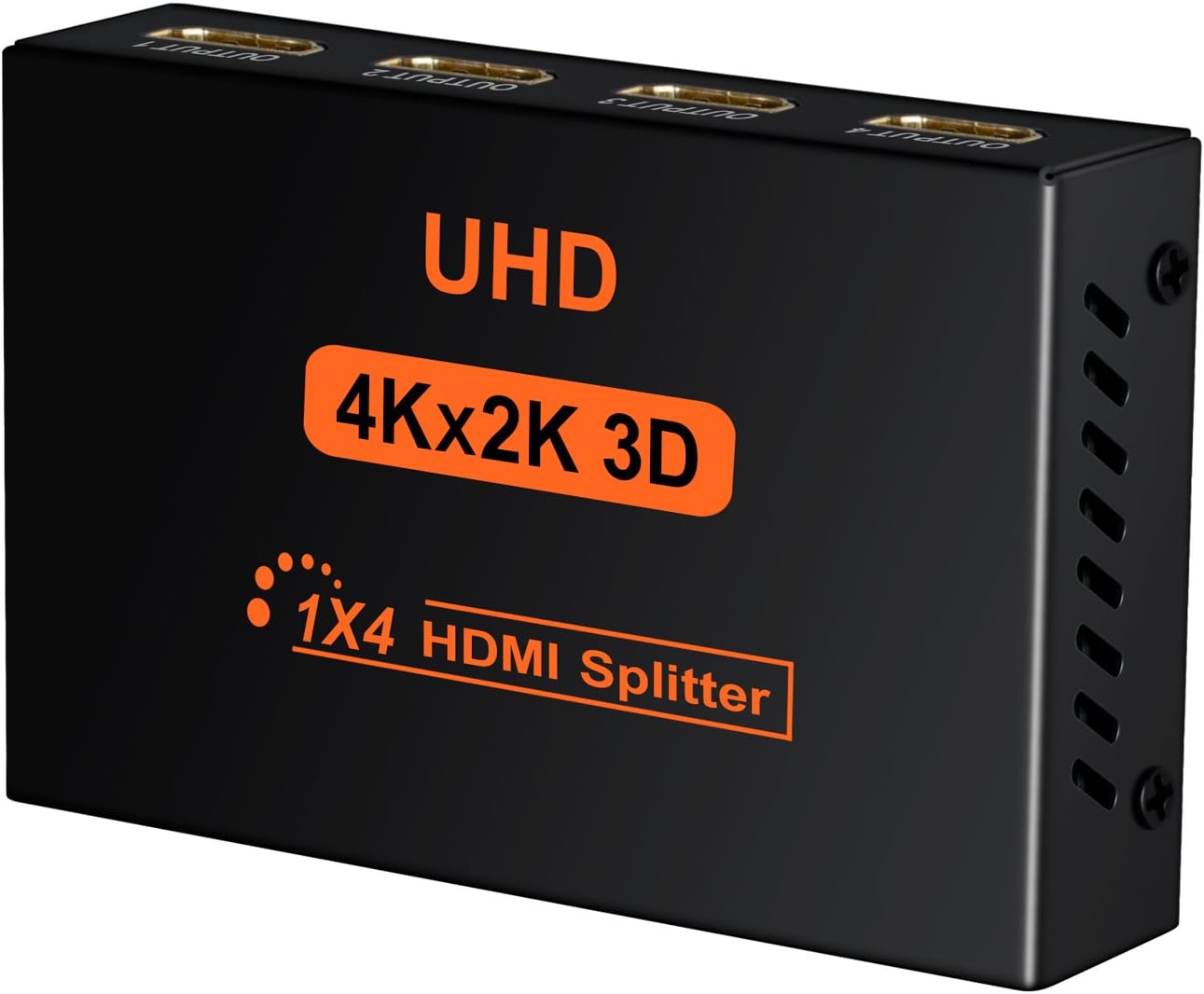 OLRICK 4K 2K HDMI Splitter, 4 Way Hdmi Splitter 1 In 4 Out Support 3D 1080P, Metal Case for Full HD HDTV PS3 PS4 Xbox Blu-ray Player DVD