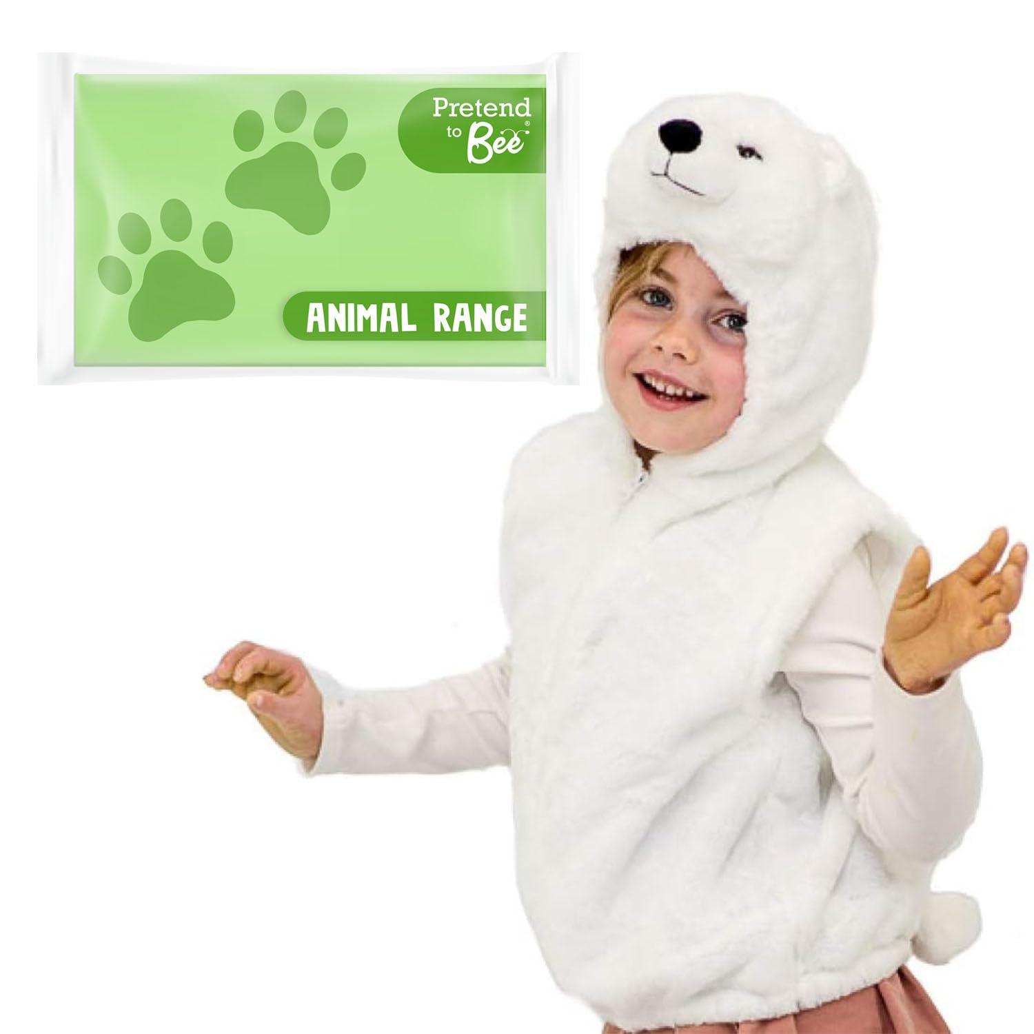 PRETEND TO BEE Polar Bear Wild Animal Dress Up Costume for Kids, 3-7 Years