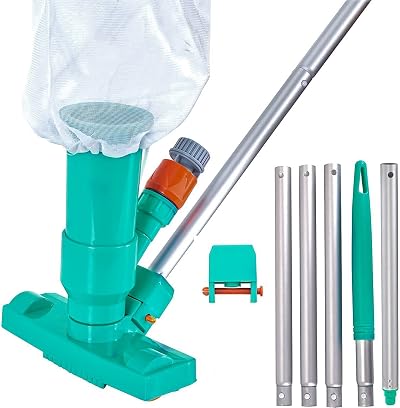 LATERN Pool Vacuum Cleaner Portable Maintenance Kit with Pole and Mesh Bag
