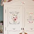 Vintage Rub On Transfers For Furniture - 3 Sheets Retro Floral & Bird Decals For DIY Wood Decor, Cabinet Makeover