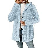 Fuzzy Cable Knit Cardigan Women Long Fleece Button Up Cardigan Oversized Plush Knitted Sweater Winter Fluffy Coatigan
