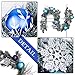 Valery Madelyn Pre-Lit 6 Feet Winter Wishes Blue Silver Christmas Garland with Artificial Greenery Frosted Spruce, Christmas Ball Ornaments and Snowflake, Battery Operated 20 LED Lights