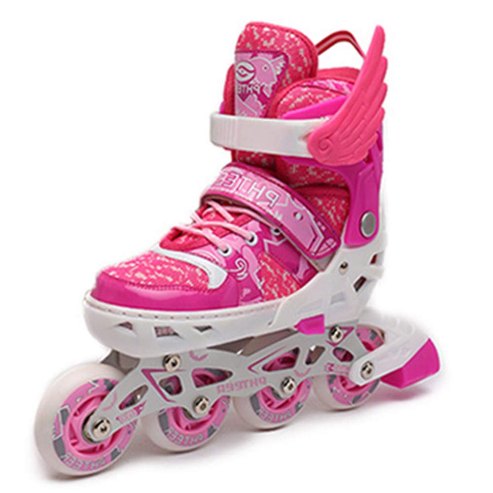 B07qhtvk6s 調整可能な単列スケート 子供用 大人用の快適な通気性と防臭性を備えたローラースケート Large Pink Large Pink インライン ローラースケート 通販 Www Brti Co Zw