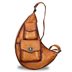 IVTG Genuine Leather Large Sling Bag for Men and