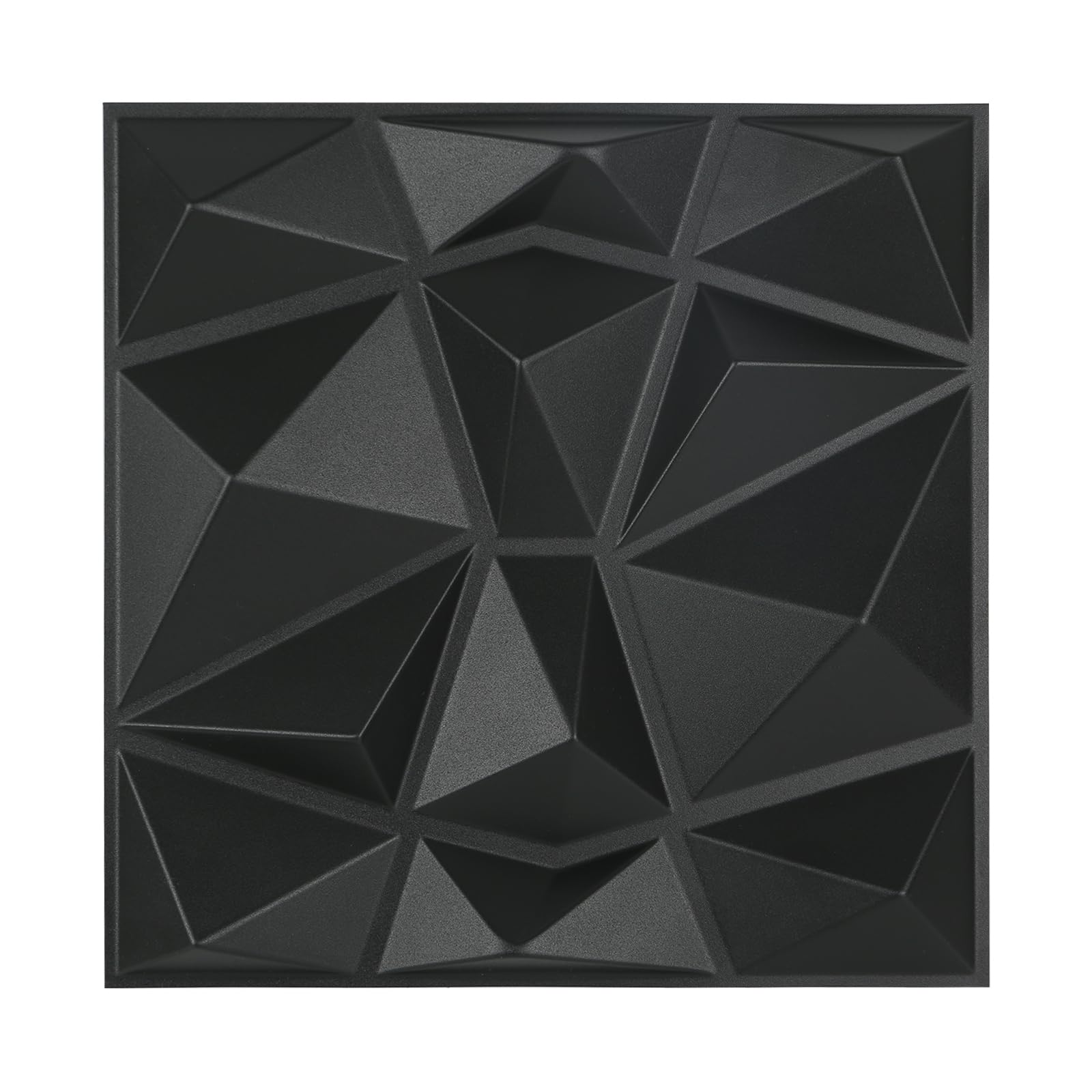 3D Wall Panels, 15PCS 30 x 30cm Decorative PVC Wall Stickers, Waterproof Interior Textured Wall Décor for Living Room, Bedroom (Black)
