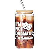 Muzuis Musical Theater Gifts, Broadway Gifts for Directors, Actors, Music Teachers, Musicians on Birthday Christmas - 17 Oz Drinking Glass Iced Can Glass Cup (white-dramatic)