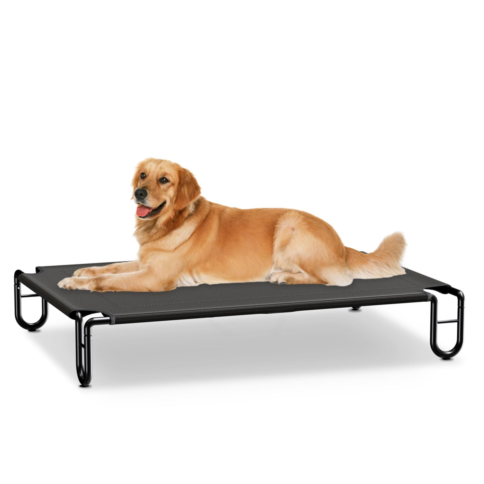 KORIMEFA Cooling Elevated Dog Bed Raised Dog Cots Bed for Large Dogs Chew Proof Pet Bed with Washable Breathable Mesh No-Slip Feet for Indoor Outdoor, Black (M) โ image 1