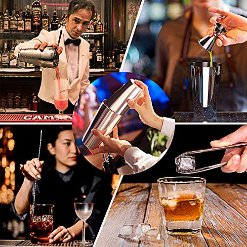 Cocktail-Shaker – Koviti 12-teiliges Barkeeper-Set – Cocktail-Shaker aus Edelstahl, Premium-Barwerkzeuge: Martini-Shaker… – Bild 5