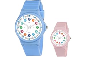 SYOYUEX Kids Analog Watch，Waterproof Watch for Kids Boys Girls Ages 5-18，Soft Band Learning Time Teacher Easy to Read Analog Sport Outdoor Children Watches, Luminous Watch,Kids Gifts，Boys Girls Watch