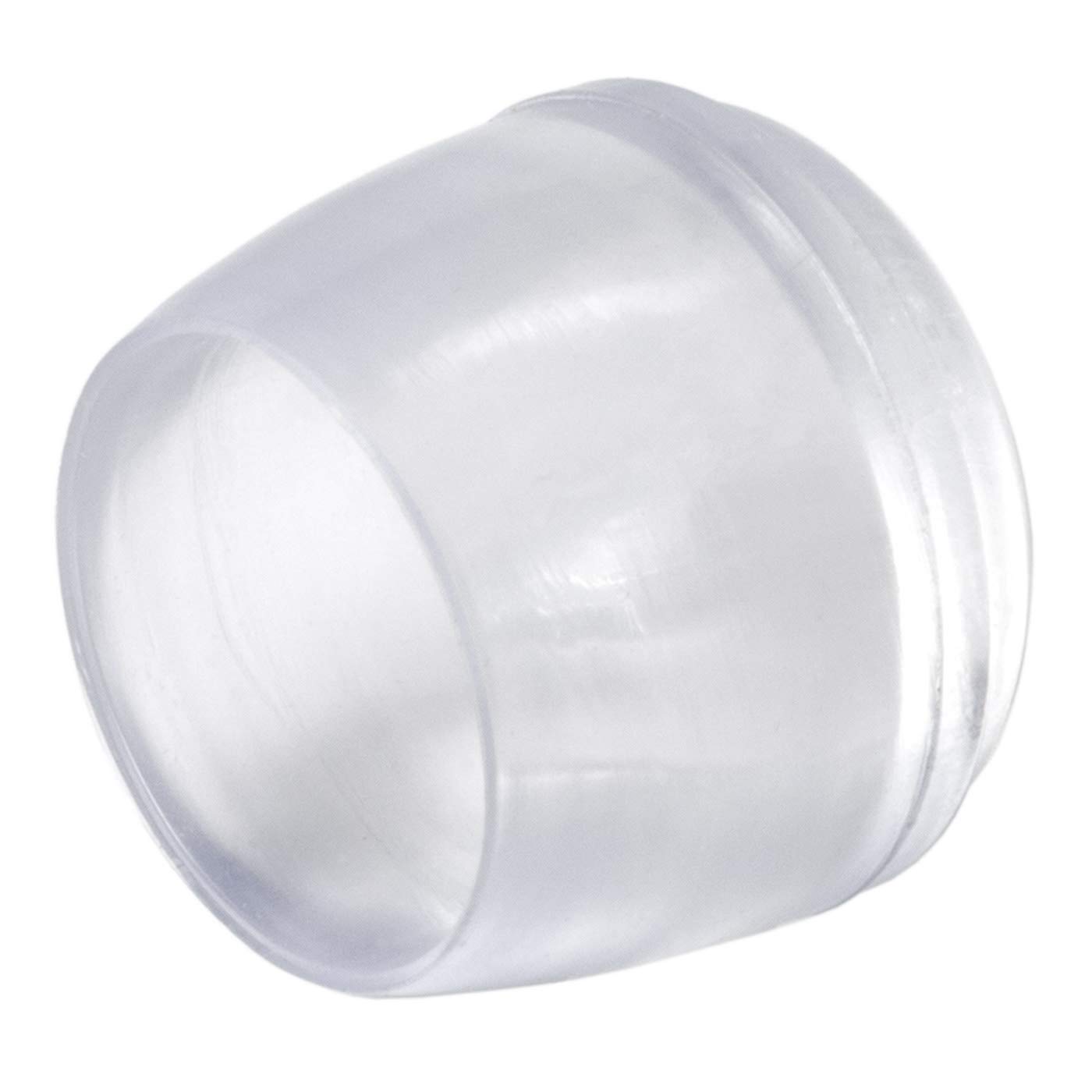 Adsamm® / 32 x Leg tips | Ø 0,71'' (Ø 18 mm) | transparent | round | Premium quality outer caps for tubular steel chairs by Adsamm®