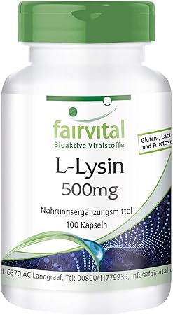 L Lysine 500mg Capsules Hoog Gedoseerd Essentieel Aminozuur Lysine Hcl 100 Capsules Amazon Nl