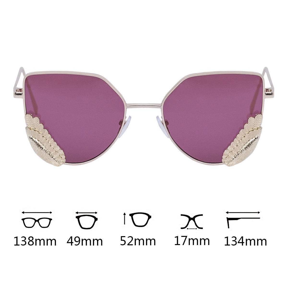 WISH CLUB Women Cat Eye Sunglasses Fashion Designer Transparent UV 400 Stylish Modern Party Glasses (Light Pink)