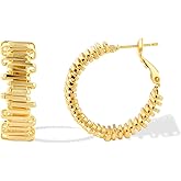 Watforsh Gold Chunky Hoop Earrings for Women lightweight Thick Huggie Hoops Irregular Earrings for Daily