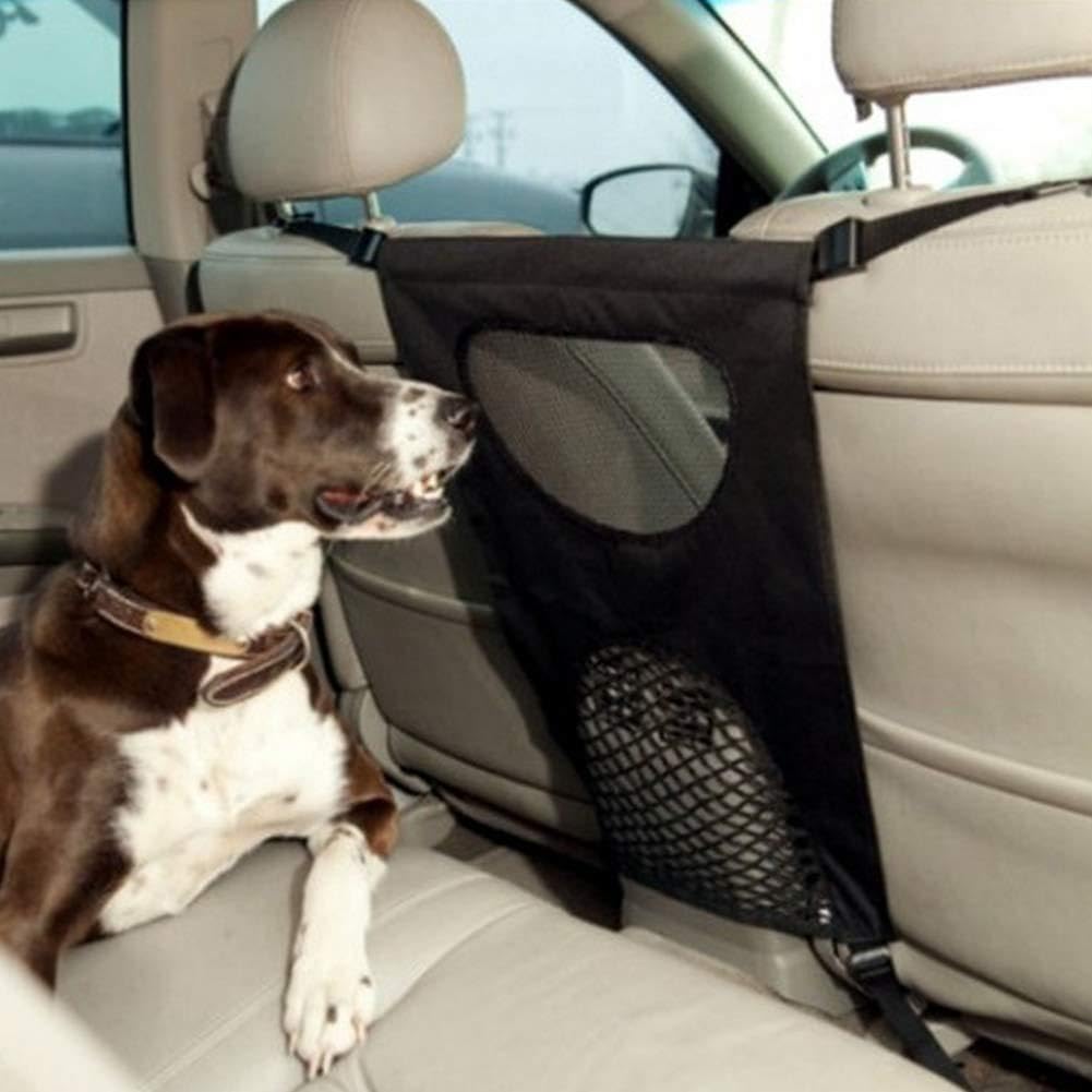 Pssopp Dogs Backseat Net Barrier Pet Seat Barrier Puppy Mesh Obstacle To Keep Your Pets Drivers Safety in Travel With Hooks Straps For Car Vehicle