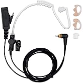 SL300 SL3500e Earpiece with PTT/Mic Compatible for Motorola Radios TLK100 TLK110 SL7550 SL7550e SL-3500e TLK-100 TLK-110 SL-300 Acousic Tube Headset