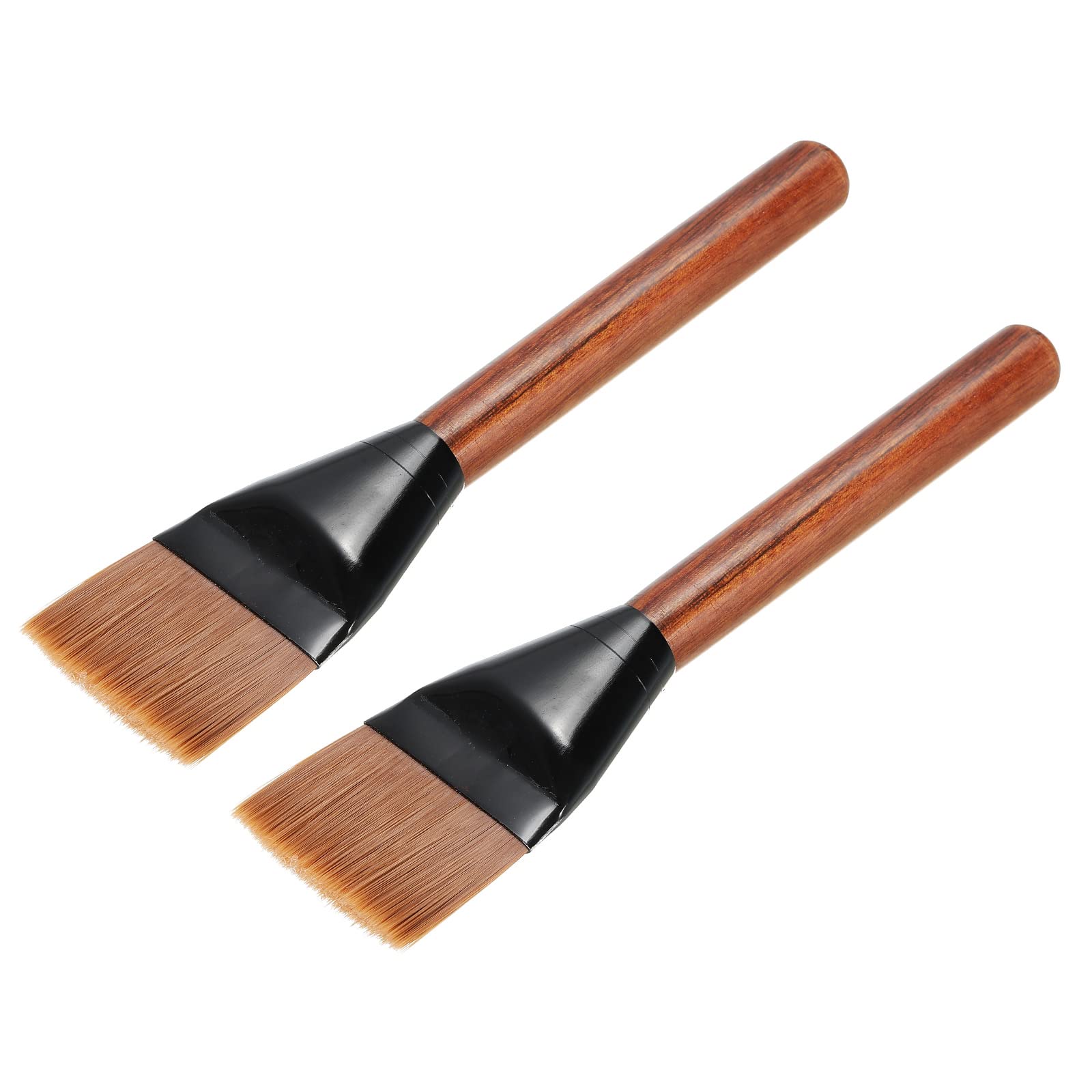 PATIKIL Guitar Cleaner Brush Large Wood Flat Head Guitar String Cleaner Tool for Musical Instrument Light Brown 2 Pack