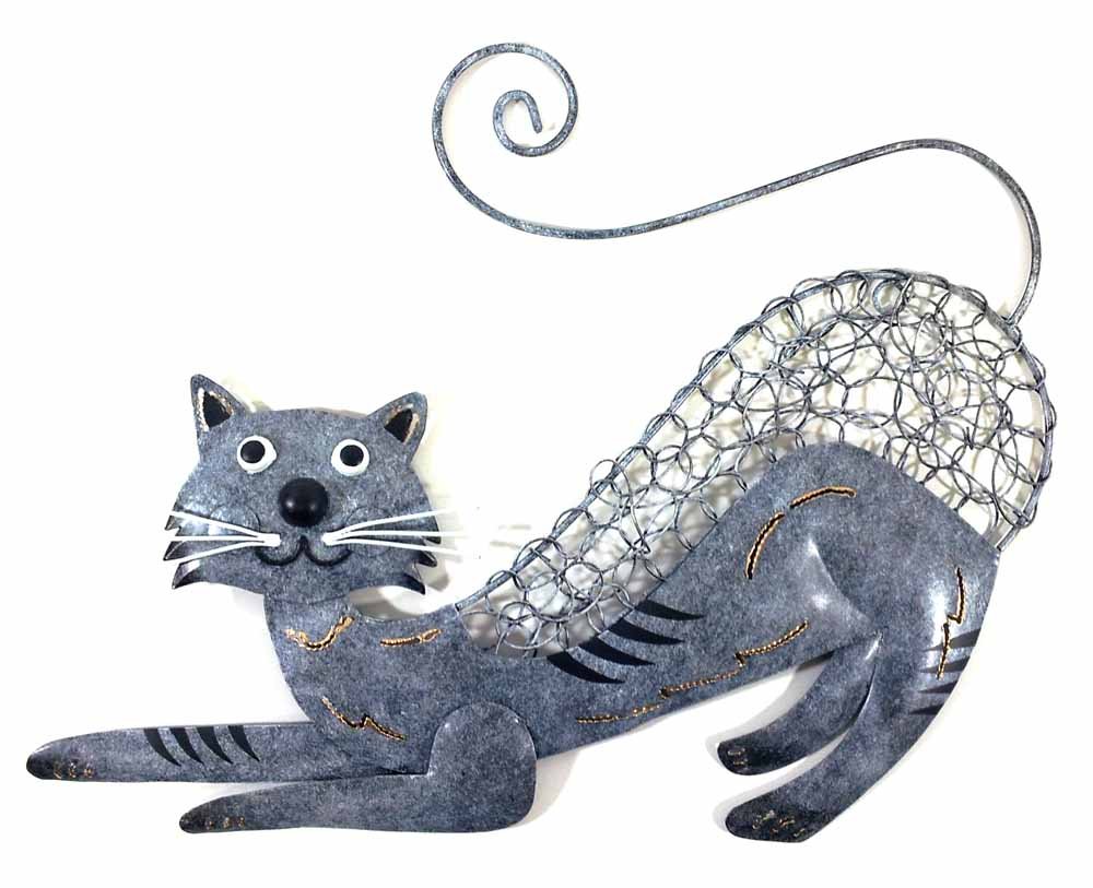 SK Style New Contemporary Metal Wall Art Picture Or Sculpture – Pouncing Cat