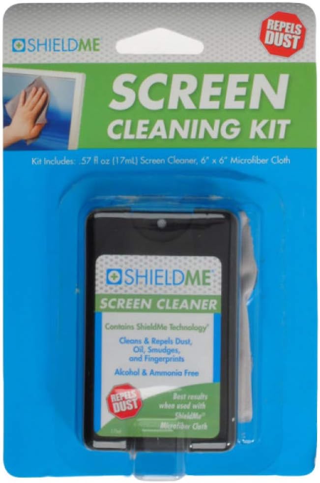 ShieldMe Lens & Screen Cleaning Kit (17mL Container with 6" X 6" Microfiber Cloth) with Glue Card