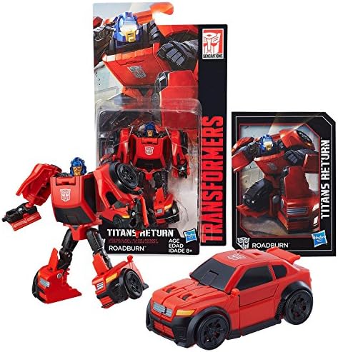 Hasbro Year 2016 Transformers Titans Return Legends Class 4 Inch Tall Figure - ROADBURN with Collector Card (Vehicle Mode: Compact Car)