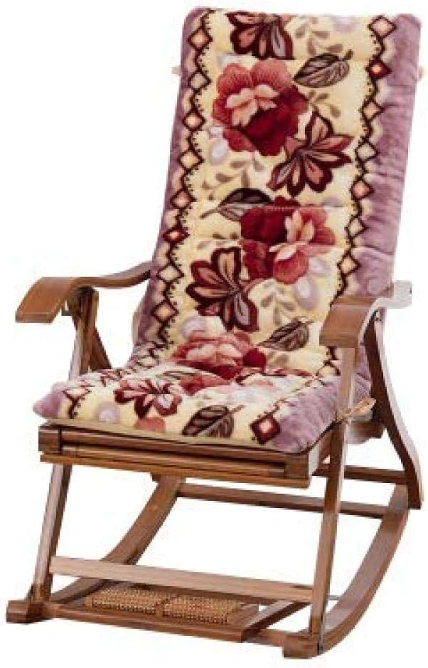 miaozai Sun Lounger Cushion Lounge Chair Cushion Rocking Chair Folding Cover Bamboo Chair Wicker Chair Sleeping Chair,E