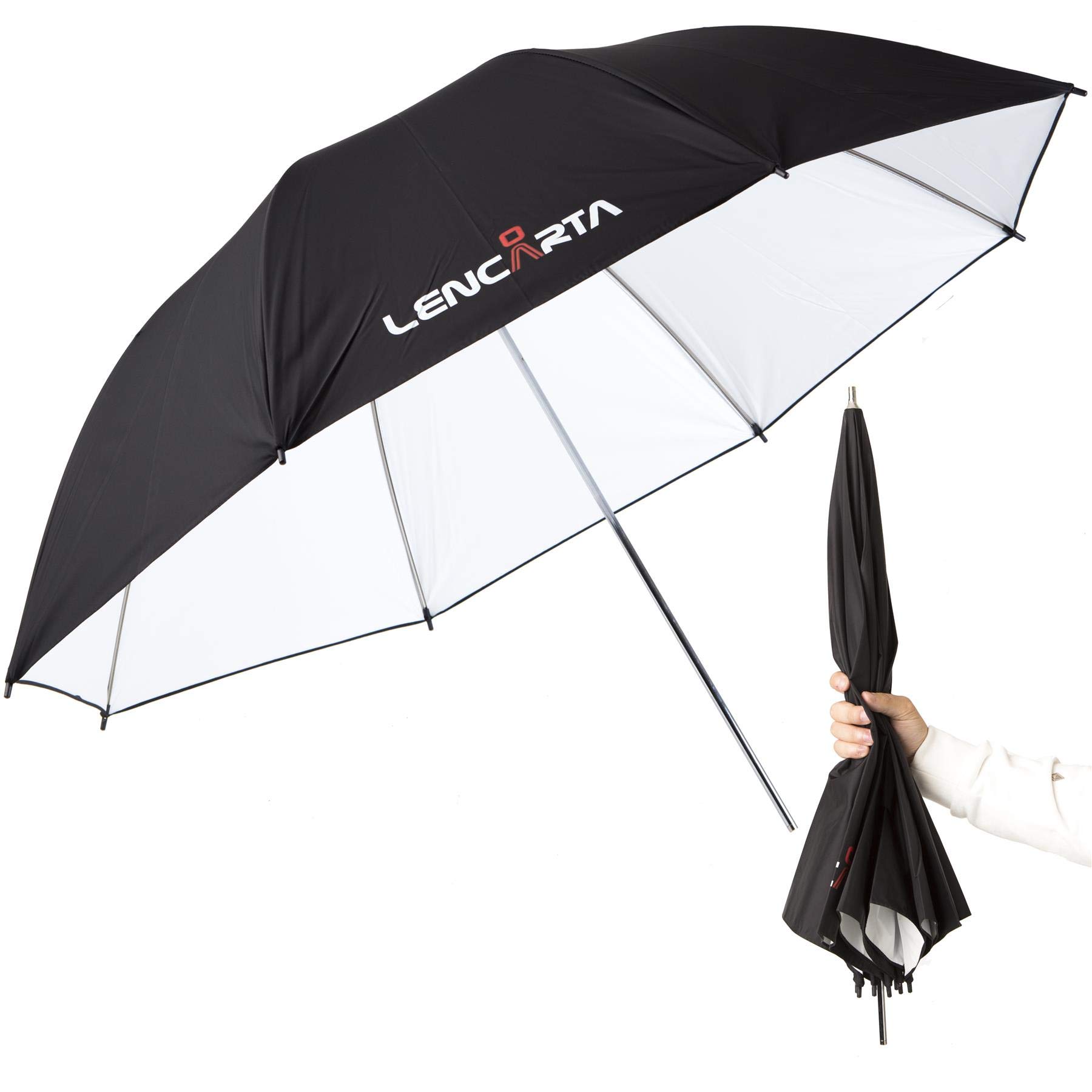LENCARTA Photography Umbrella 39" 100cm Professional Studio Lighting Reflective Soft White Umbrella For Photography Studio Light Flash Collapsible Reflective Umbrella Strobe Monolight LED Video Light