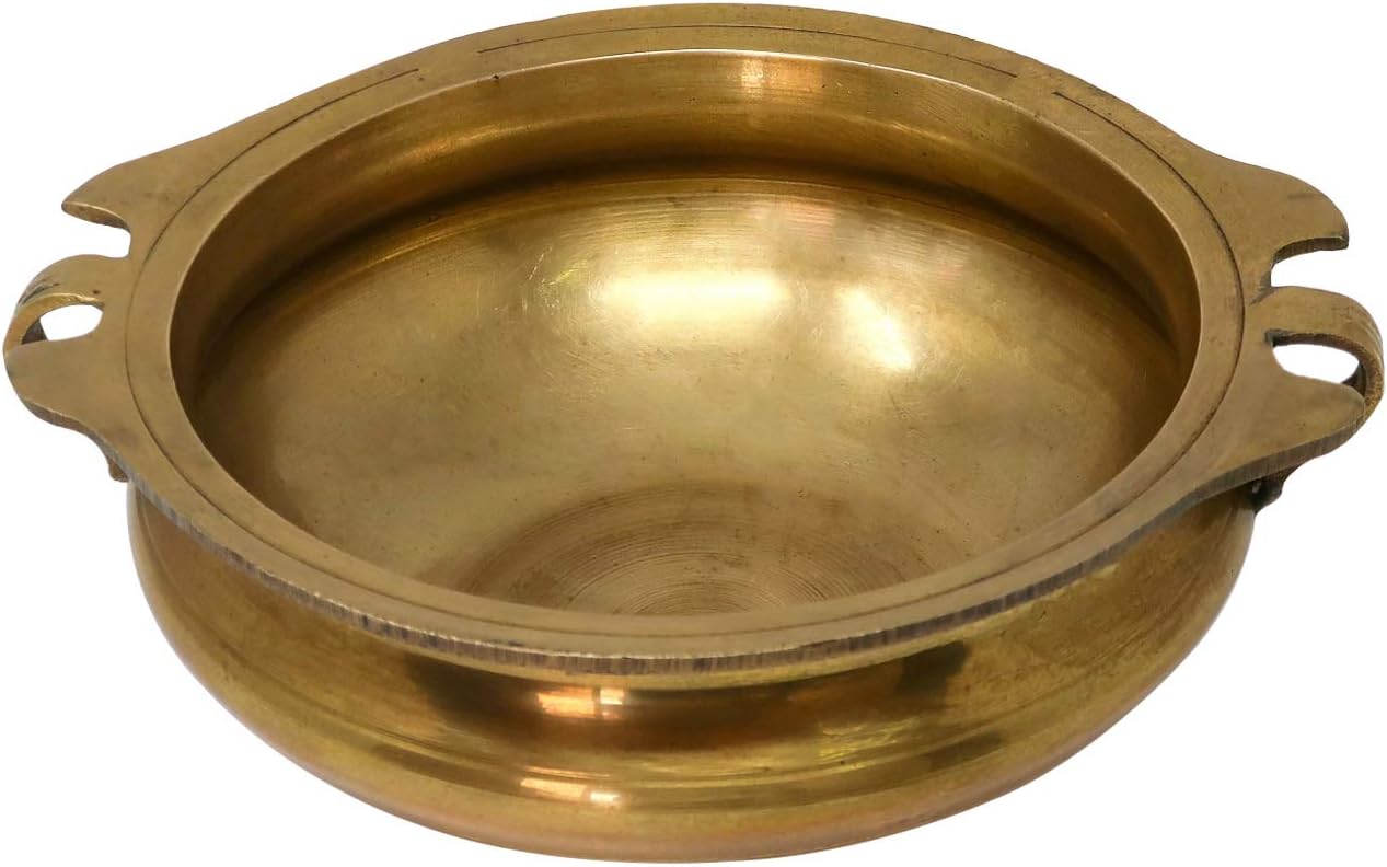 Toyinngg Uruli Hindu Home Decoration Brass Spherical Bowl for Water And Floating Flowers 16 Inches 2.3 Kg