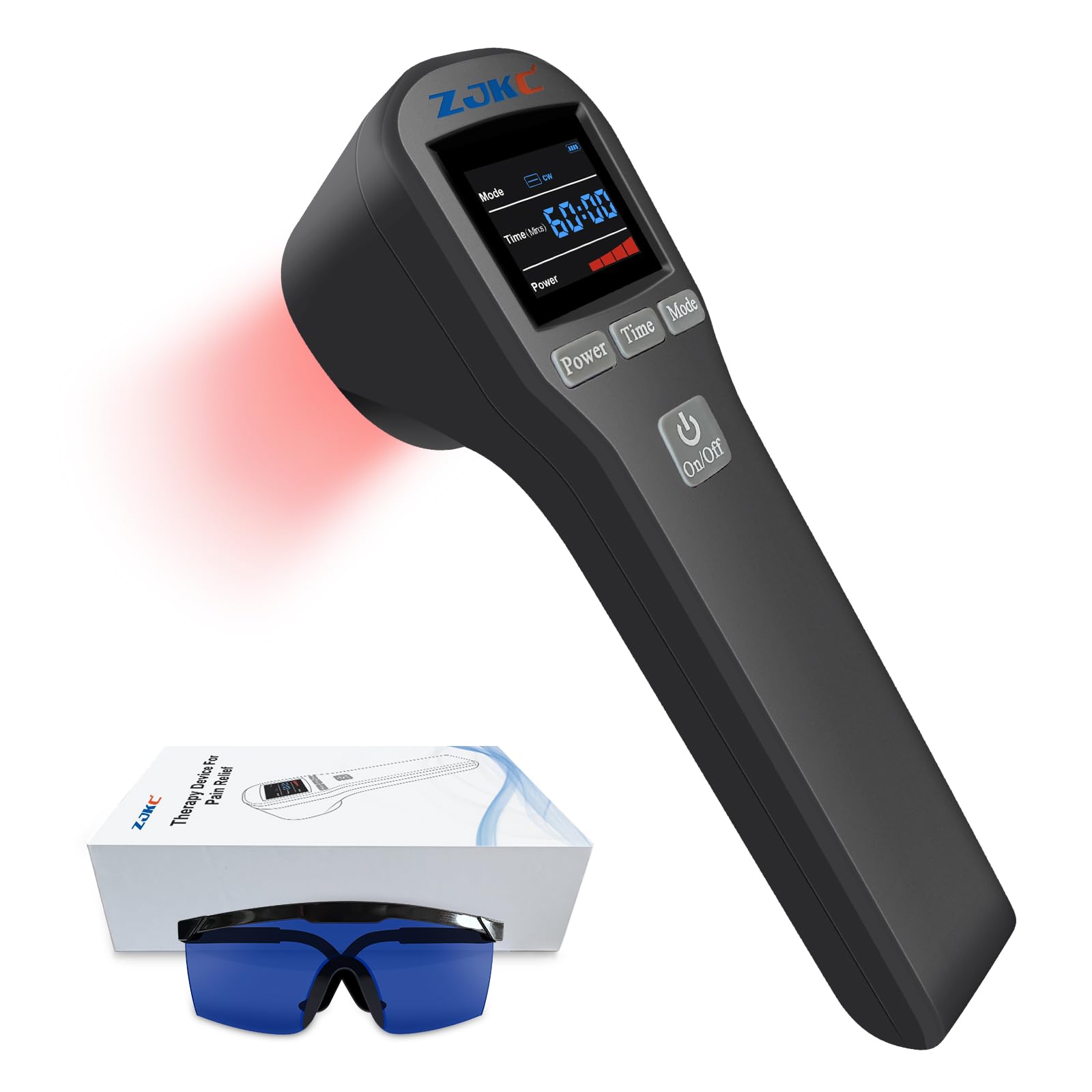 ZJKC Handheld Red Light Therapy Device, 4x808nm+16x650nm Portable NIR Near Infrared Light Therapy Machine for Joint Muscle Knee Back Reliever, Home Light Therapy Device for Body, Dog,Horse