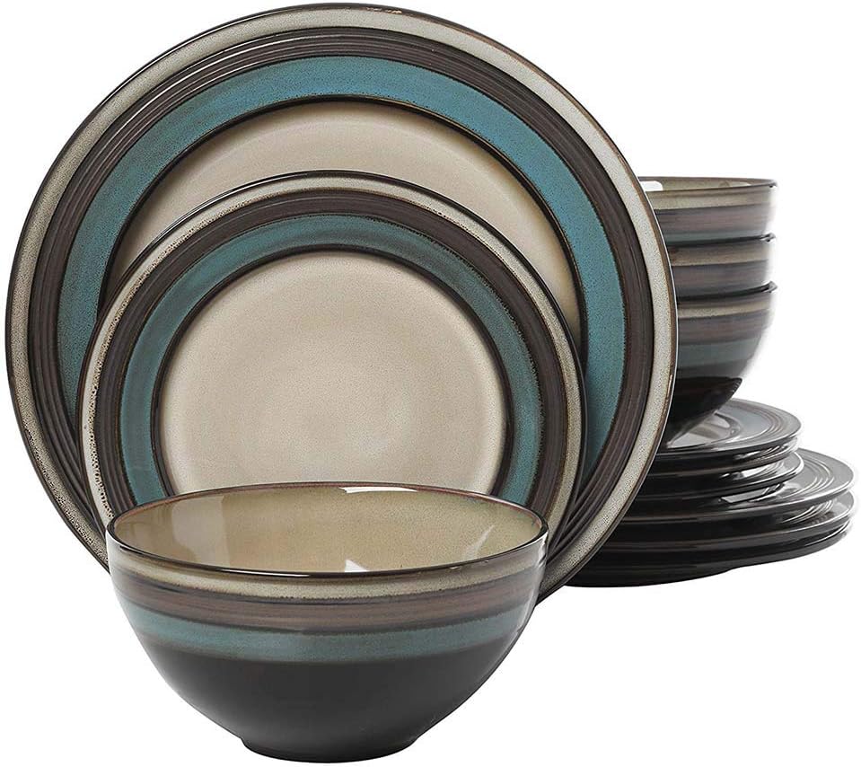 Elite Everston 12 Piece Dinnerware Set, Teal (Limited Edition)