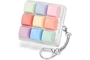 Netholid Colorful Keyboard Fidget Toys for Adults Mechanical Button Keyboard Clicker Keychain for Work Stress Relief Anxiety (9IN1-Style A)