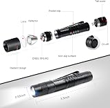RISEMART Mini Torch Pocket Clip Waterproof 3.5" Ultra Bright LED Flashlight AAA view 2