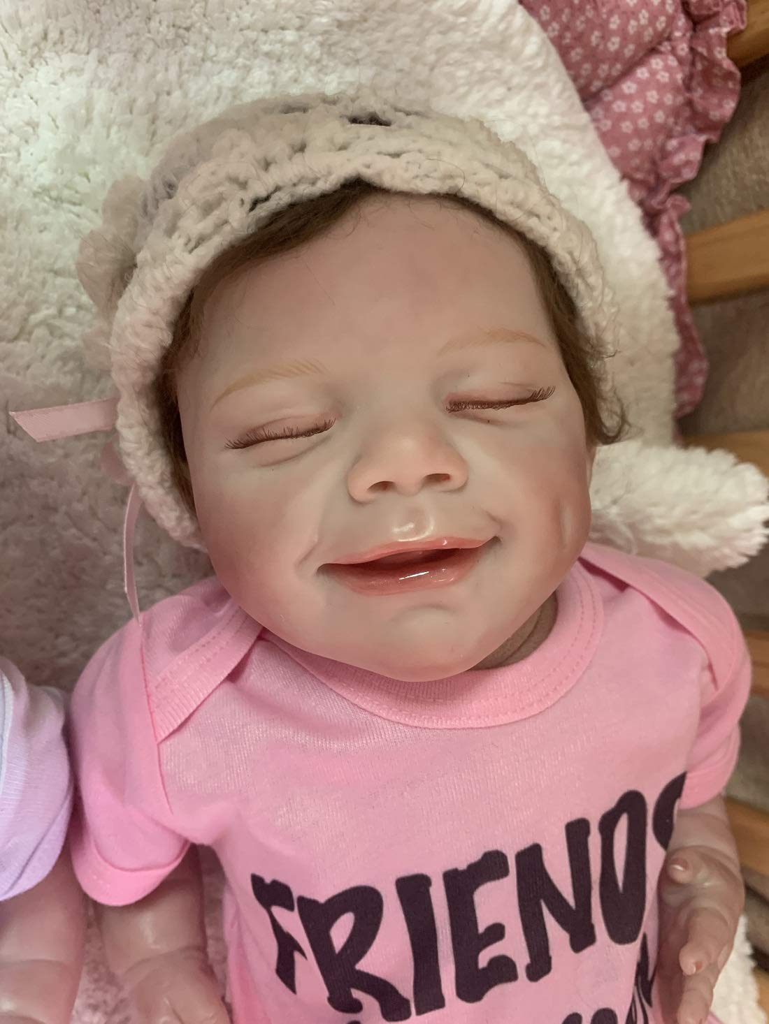 iCradle Reborn Baby Dolls 22 inch 54CM Twins Baby Newborn Dolls Handmade Baby Reborn Dolls Vinyl Cute Doll Christmas Birthday Gift (CLOSE EYES)