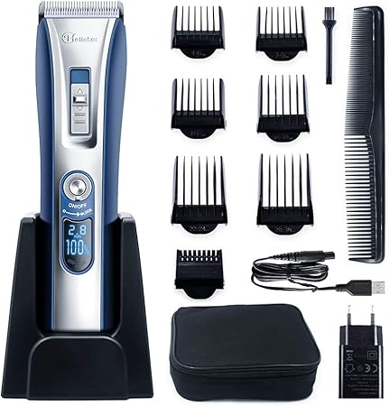 hatteker tondeuse cheveux tondeuse barbe professionnelle electrique avec ecran lcd sans fils usb rechargeable imperméable
