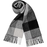 Redacali Cashmere Wool Scarf Soft Warm Thick Plaid Winter Scarf Unisex for Women and Men with Gift Box