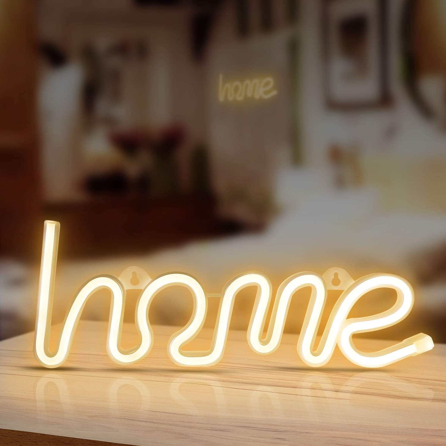 Home Neon Signs, LED Neon Signs for Wall Decor, Led Safety Art Wall Decoration Lights Neon Lights Night Table Lamp with Battery Powered/USB for Baby Room, Home, Wedding, Kids Gift…