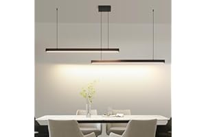 MIKERU Modern 2-Light Chandelier, 39IN+39IN Pendant Light Fixtures Hanging with Remote Control 3000k-6500K Adjustable Color Temperature，Aluminum Island Lighting Lamp for Dining Room, Living Room