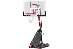 MAYFIRE Basketball Hoop Outdoor 10 FT Height Adjustable, Portable Basketball Goals Systems with 45" Backboard for Youth Adults Kids - Backyard, Driveway, Indoor Play