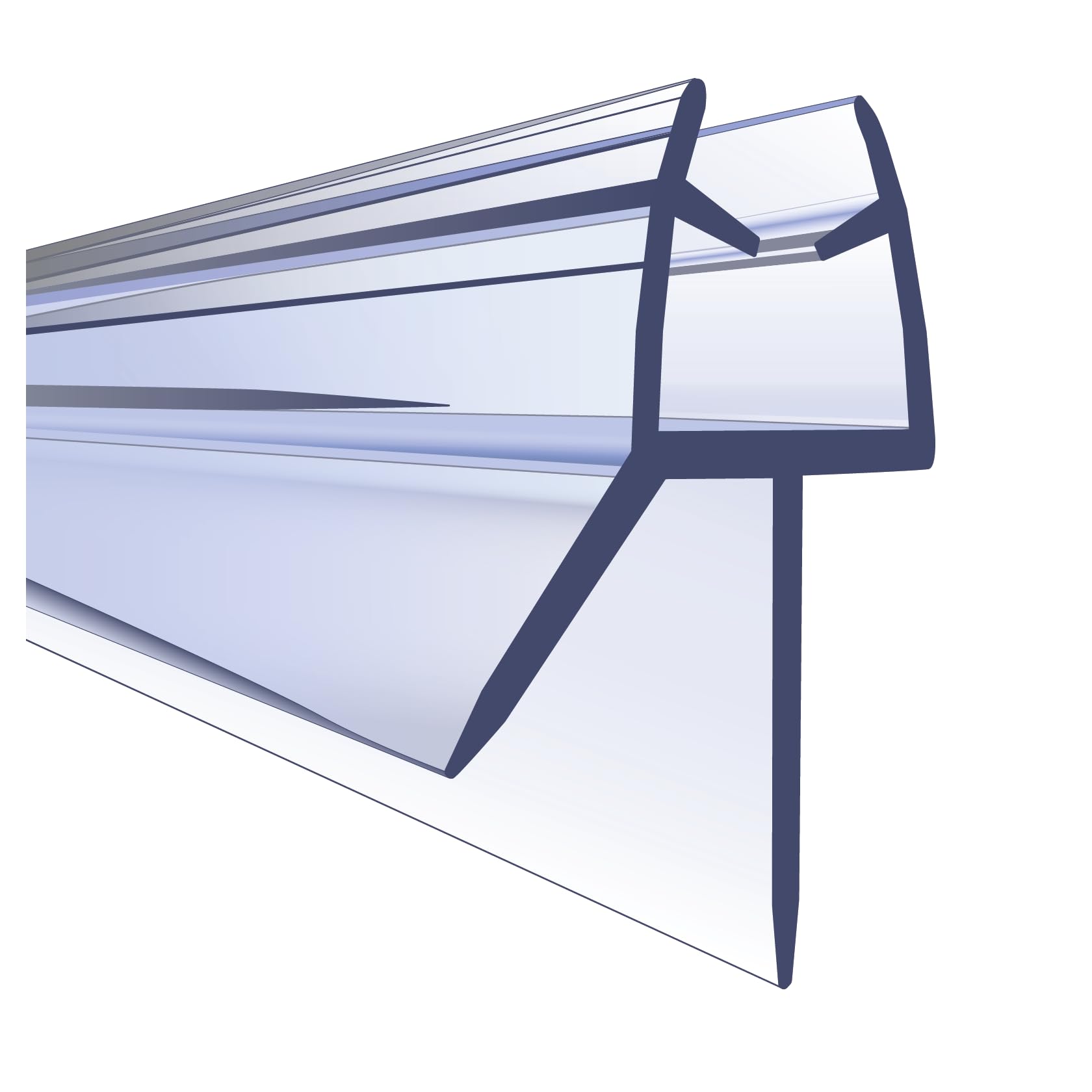 Clear Bath Shower Screen Door Seal Strip - Designed for 4-6mm Glass - 870mm Up to 18mm Gap (Straight)