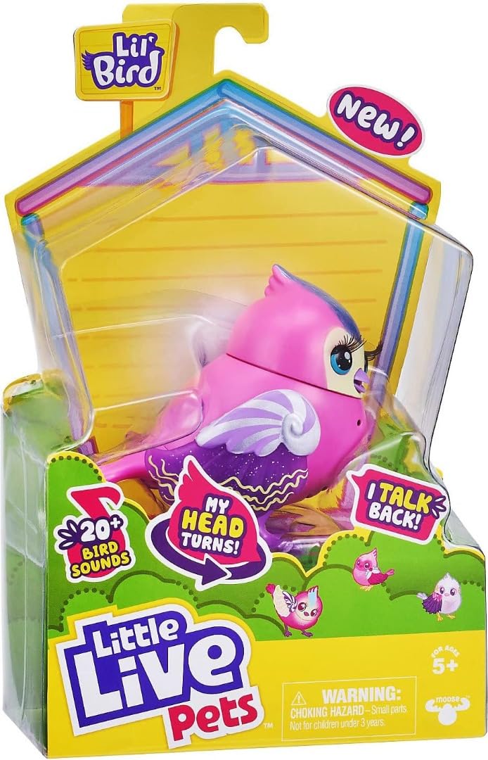 Little Live Pets Lil Birds Tweeterina 10cm Talking Toy Figure with 20+ Bird Sounds