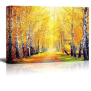 Canvas Wall Art - Beautiful Autumnal Park - Gallery Wrap Modern Home Art | Ready to Hang - 12" x 18"