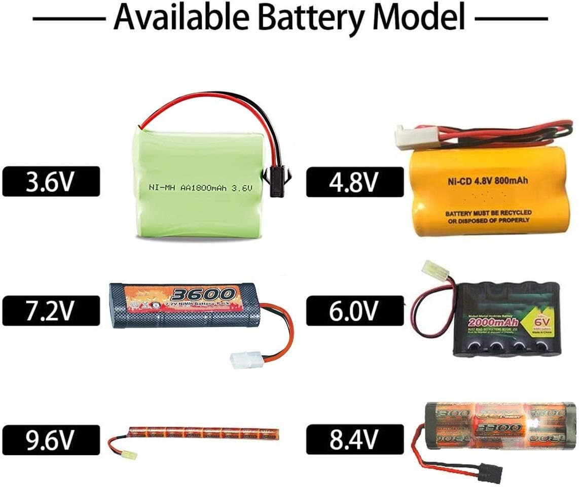 Sourcingpower RC Battery Charger for 3-8s Nimh/Nicd Battery Packs 3.6‐9.6V with traxxas Mini Tamiya Crocodile Clip Adapter Hobbies, RC Car, Boat,Truck, RC Airsoft,USB: Toys & Games