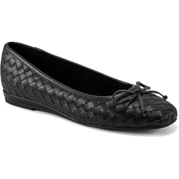 Easy Spirit Women's Kathleen2 Flat - Envelope Elastic Ballet Wedge, Lightweight & Flexible Outsole