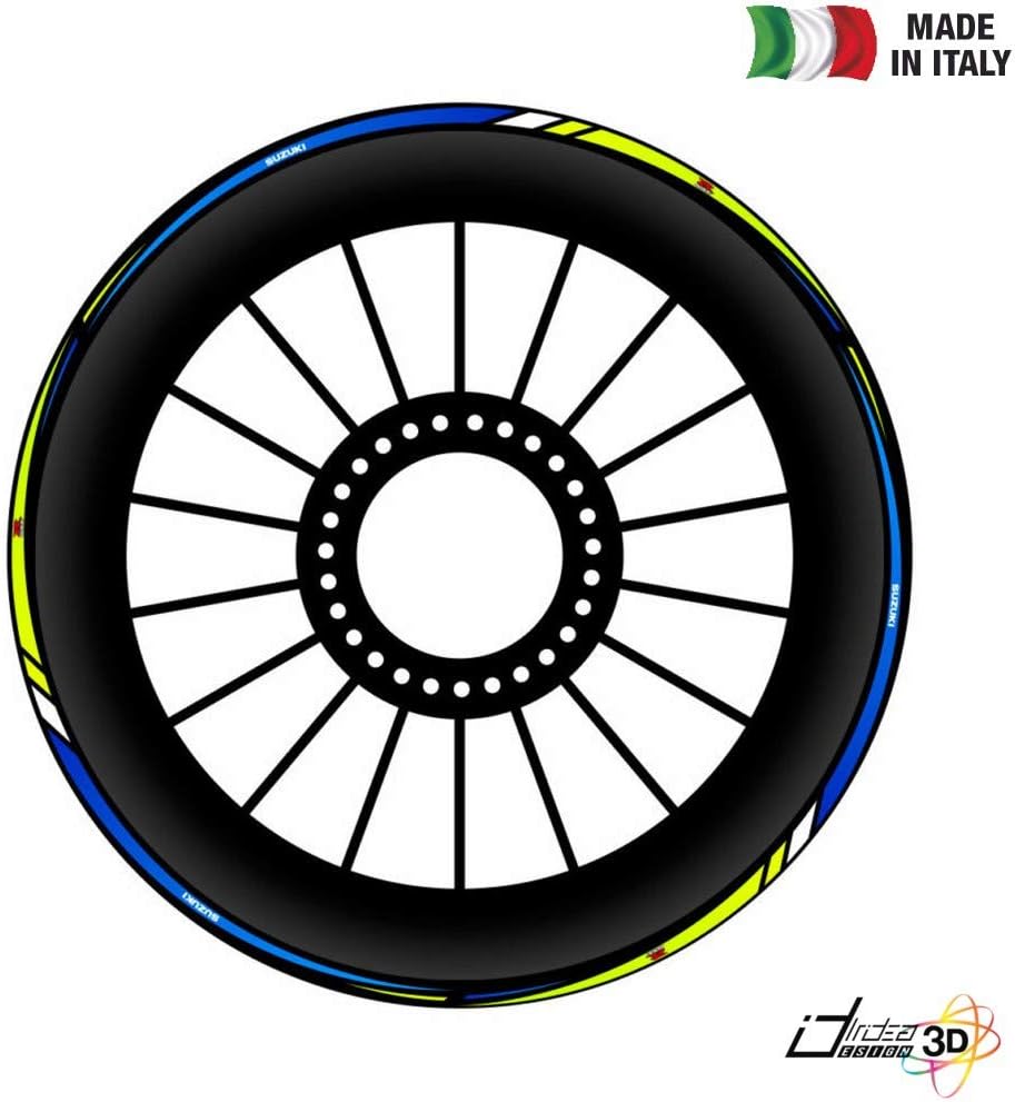 RIM STICKERS BLUE WHITE FITS FIT FOR SUZUKI GSX-R 1000 750 2010-2016