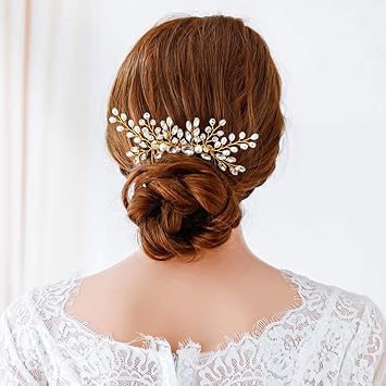 Jovono Bride Wedding Hair Comb Bridal Headpieces Gold Hair