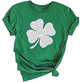 Beopjesk Women's St Patrick's Day T-Shirt Lucky Irish Shamrock Paddy's Day Graphic Tees Tops