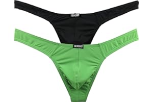 IKINGSKY Men's Silky Thong Sexy T-Back Mens Underwear Low Rise Stretch Underpanties
