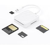 4-in-1 USB-C Card Reader, Type C SD Memory Card Adapter Supports SD M2 XD SM Cards for Camera Laptop Plug-and-Play