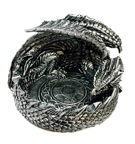 Atl dragon ashtray statue faux stone resin