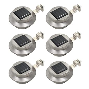 vidaXL 6x Solarleuchte LED Rund 12cm Weiß Solarlampe Dachrinnen Außenlampe