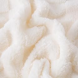 Linecooo Cream White Fleece Throw Blanket