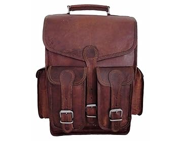 Pranjals House Vintage Handmade Full Flap 100% Genuine Leather messenger bag/Office bag/Laptop bag (Russet Brown)